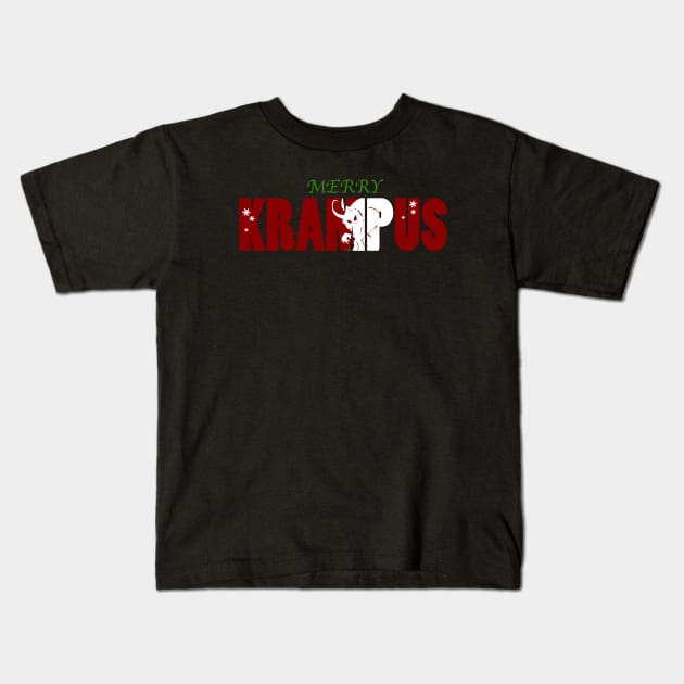 Merry Krampus Kids T-Shirt by Tuckerjoneson13